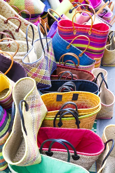 Bags, market in Forcalquier, Provence, France — Stock Photo, Image