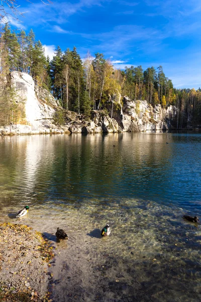 Piskovna lake, Teplice-Adrspach Rocks, Czech Republic — Stock Photo, Image