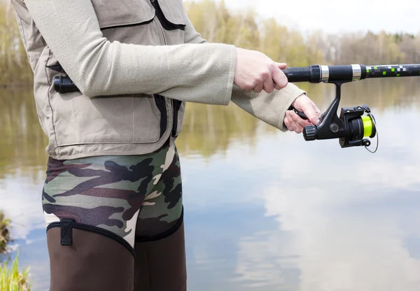 Detail of fishing woman — Stock Photo, Image