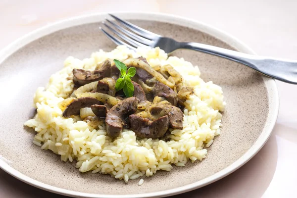 Rim de porco com arroz — Fotografia de Stock