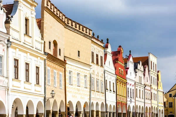 Ренессансные дома в Telc, Чехия — стоковое фото