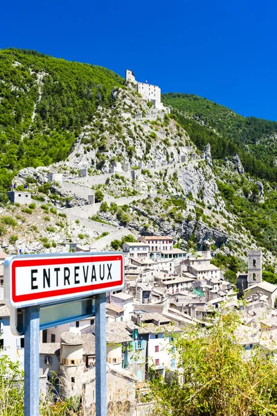 Entrevaux, provence, Franciaország — Stock Fotó