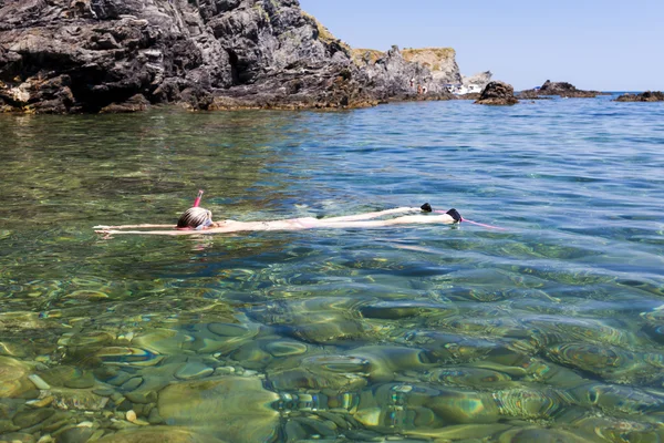 Snorkeling nel Mar Mediterraneo, Francia — Foto Stock