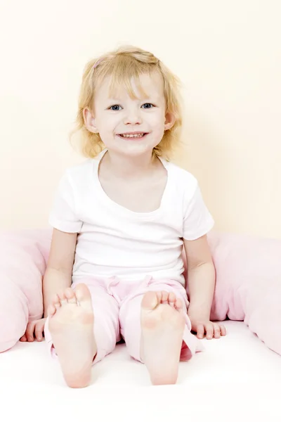 Sitting little girl — Stock Photo, Image