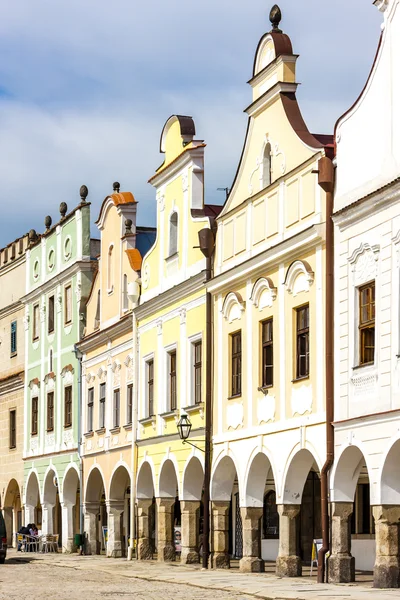 Ренессансные дома в Telc, Чехия — стоковое фото