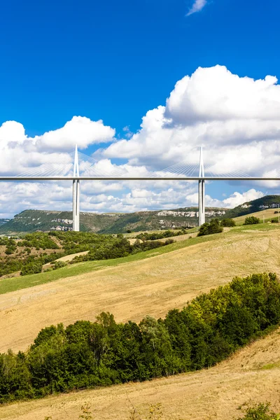 Viadukt Millau, midi Pyrénées, aveyron, Francie — Stock fotografie