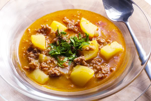 Sopa de goulash de perto — Fotografia de Stock