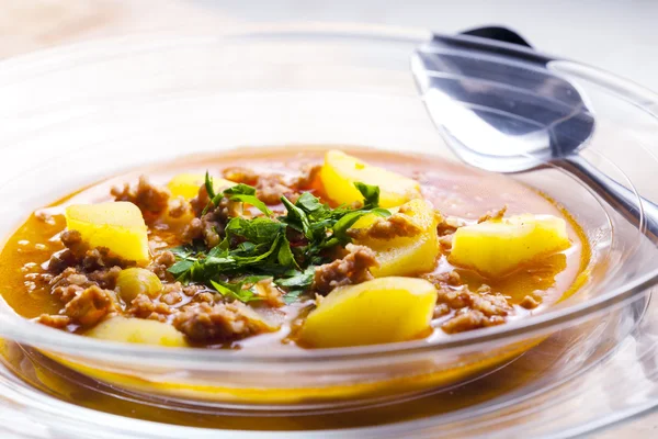 Tasty goulash soup — Stock Photo, Image