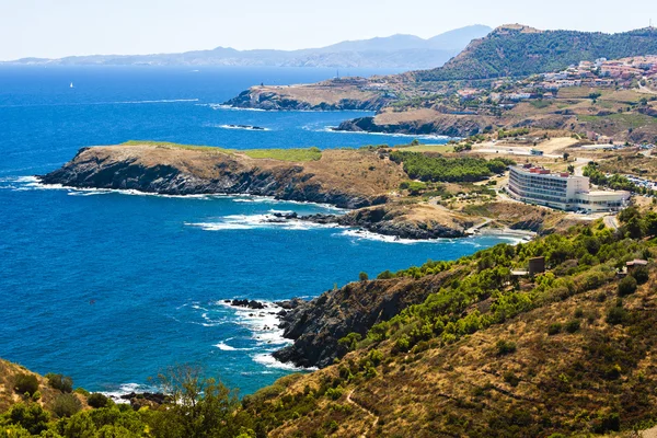 Ακτή Vermeille ακτή, Λανγκεντόκ Ρουσιγιόν, Γαλλία — Φωτογραφία Αρχείου