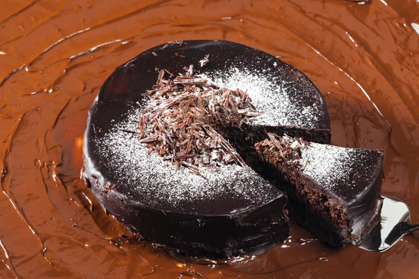 Stilleben af chokolade med chokoladekage - Stock-foto