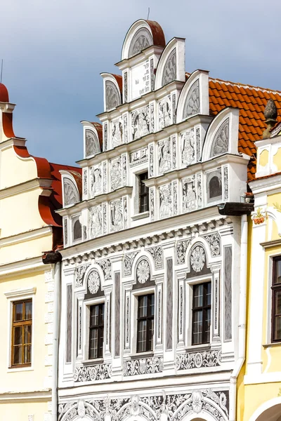 Ренессансные дома в Telc, Чехия — стоковое фото