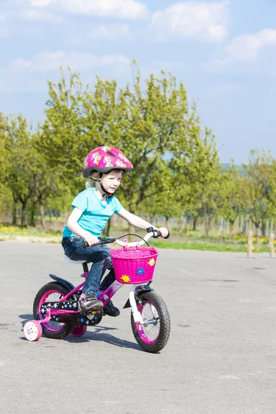 Little biker girl — Stock Photo, Image