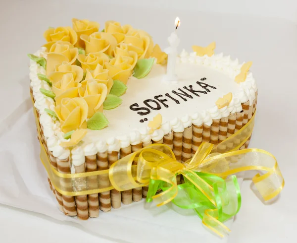 Születésnapi torta közelről — Stock Fotó