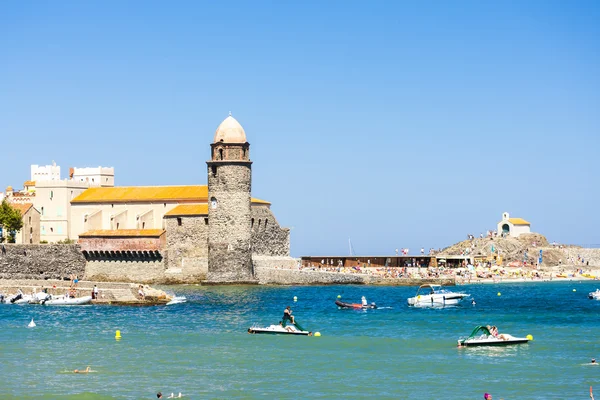 Collioure harbour, Languedoc-Roussillon, Fransa — Stok fotoğraf