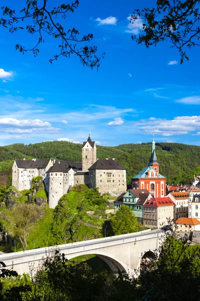 Loket Castle with town, Czech Republic — Stock Photo, Image