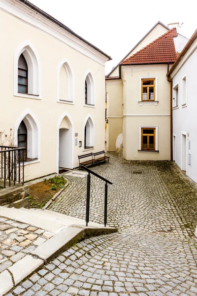 Synagoga w przód, dzielnicy żydowskiej w mieście trebic — Zdjęcie stockowe