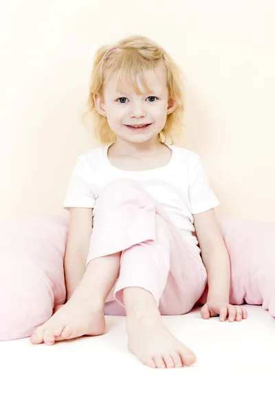 Sitting little girl — Stock Photo, Image