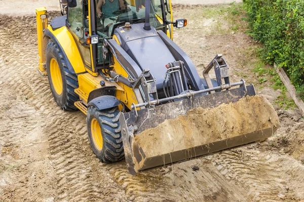 Graafmachine op bouwplaats — Stockfoto