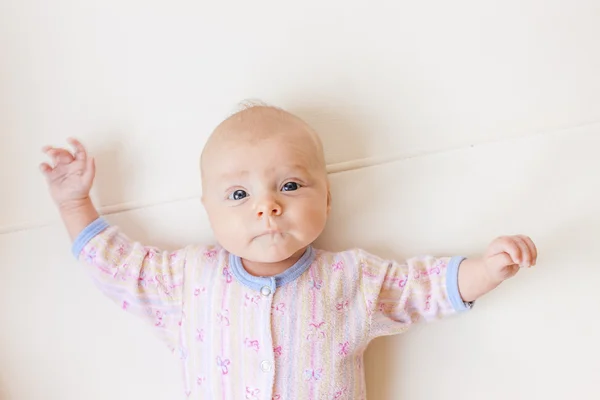 Portrait of lying a two month old baby girl — Stock Photo, Image