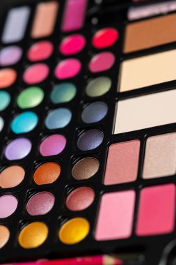 Makyaj paleti güzellik ve kozmetik uygulamaları için geniş bir renk yelpazesi sunar