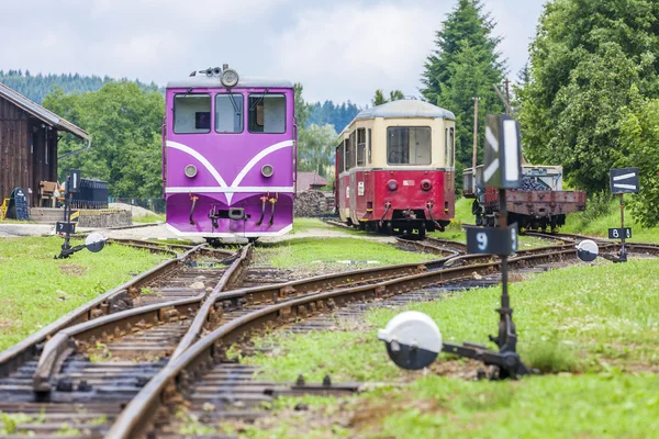 Úzkorozchodná železnice, Nová Bystřice, Česká republika — Stock fotografie