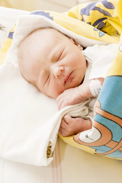 Portrait of a newborn baby girl in maternal hospital — Stock Photo, Image