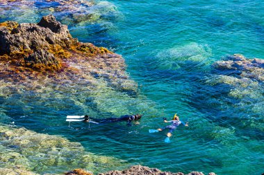 snorkeling, Cap de Peyrefite, Languedoc-Roussillon, France clipart