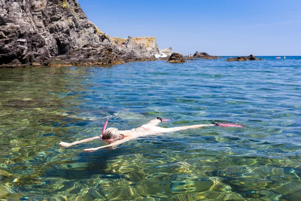 Snorkeling i Middelhavet, Frankrike – stockfoto