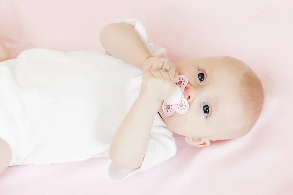 Portrait of three months old baby girl — Stock Photo, Image