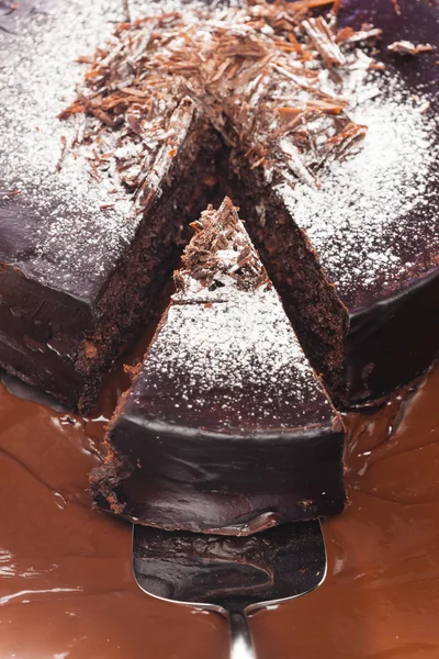 Stilleben av choklad med chokladkaka — Stockfoto