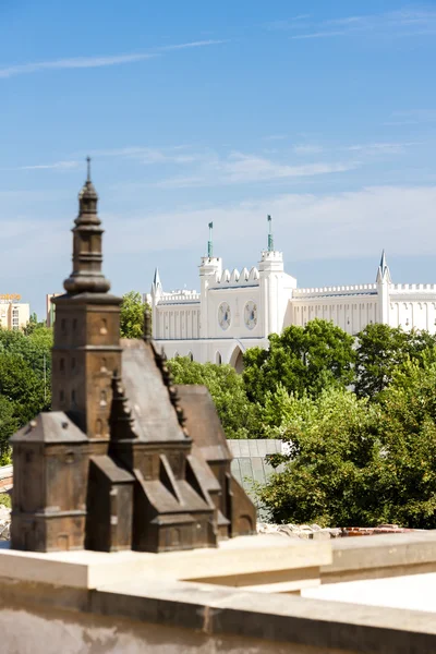 Castelo em Lublin e modelo da igreja de te, Voivodeship de Lublin — Fotografia de Stock