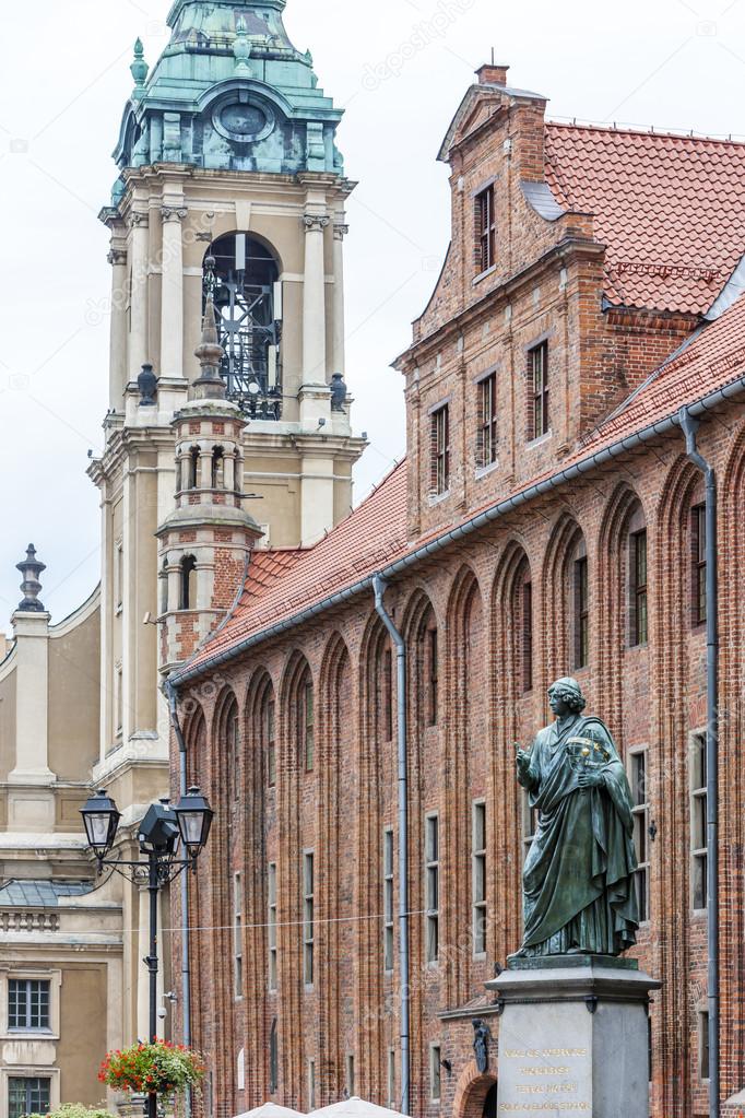 Nicolaus Copernicus monument in front of city hall of Torun