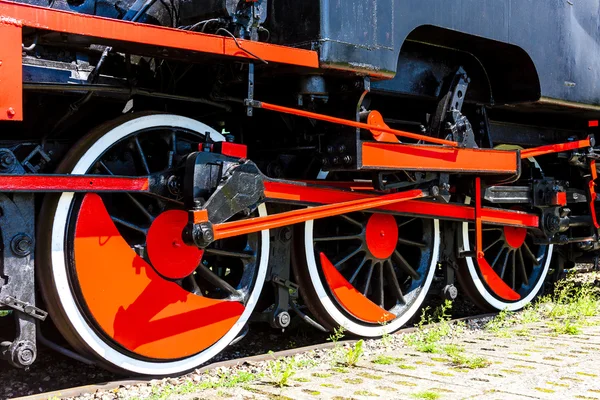 Деталь пар локомотив в Залізничний музей, Koscierzyna — стокове фото