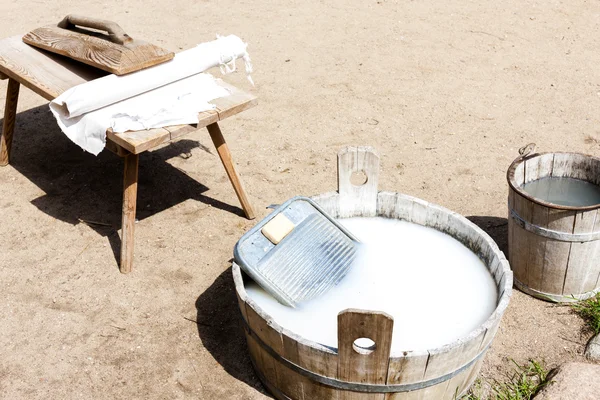 Washing, Kaszubski ethnographic park in Wdzydzki Park Krajobrazo — Stock Photo, Image