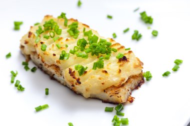 patates püresi ile pişmiş cod