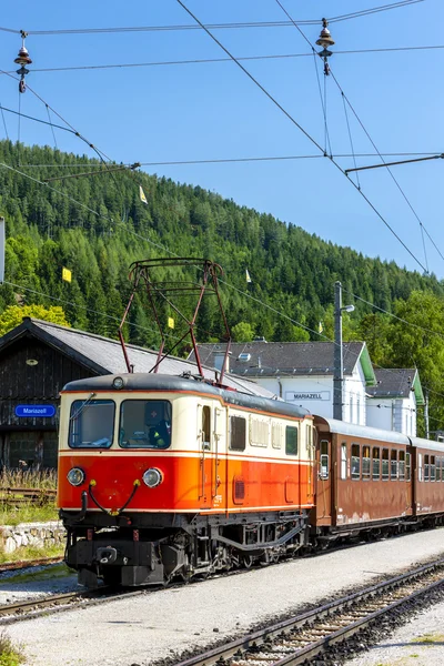窄轨铁路，Mariazell，施蒂利亚州 — 图库照片