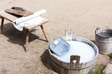 washing, Kaszubski ethnographic park in Wdzydzki Park Krajobrazo clipart