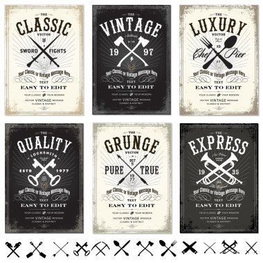  Retro Poster Template Set