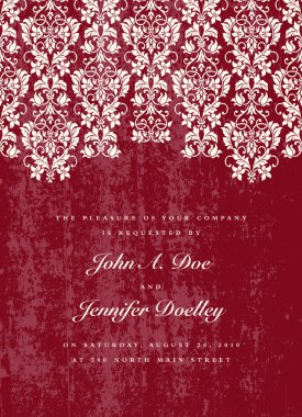 Grunge süsleme düğün davetiyesi