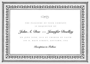 düğün davet dekoratif çerçeve