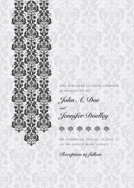 düğün davetiyesi şık desenli