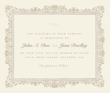 Vintage Düğün Davetiyesi