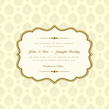 Klasik düğün davetiyesi