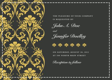 süslü düğün davetiyesi