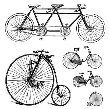 Vintage Bicycle Set clipart