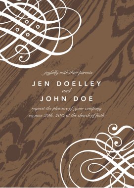 Ahşap çerçeve davet şablonu