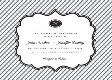 Klasik çerçeve düğün davetiyesi