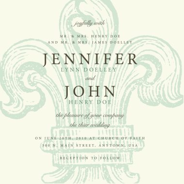 Klasik düğün davetiyesi