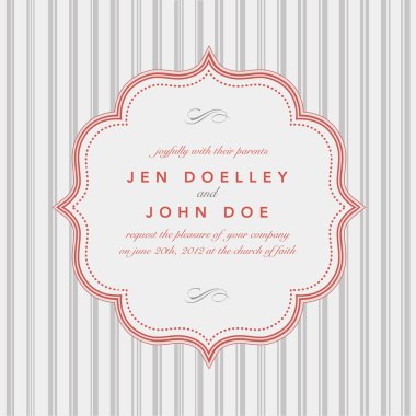 çizgili arkaplan ve kırmızı çerçeve vektörel