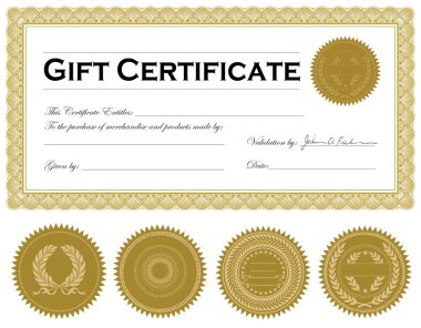 Vektör süslü altın çerçeve ve süs eşyaları